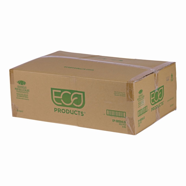 Eco-Products Salad Bowl Lids, Lids for 64 oz Squat Salad Bowls, 9.5" Diameter, Clear, PK300, 300PK - EP-SBS64LID