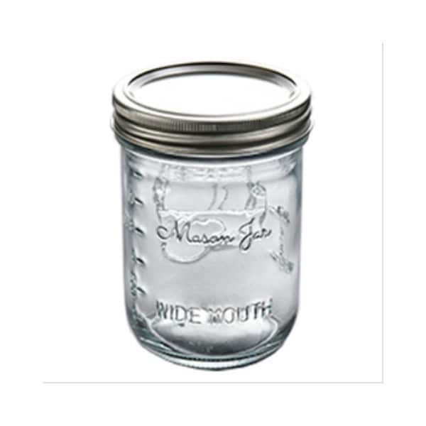 Xuzhou Xinyu Glass Product Homepoint with Pint Wide Mouth Glass Mas Jar, 12PK - 105012