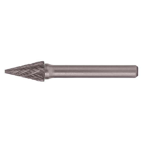 Bur de carburo Bassett, BM SM-5 BM Punta cónica estándar de corte 1/2"x1/4" en vástago de acero endurecido - B55185