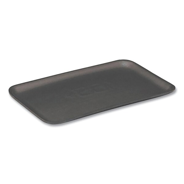 Pactiv Evergreen Supermarket Tray, No 7S, 5.63 x 14.16 x 0.67, Black, 250PK - 0TFB07S00000