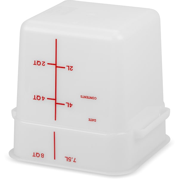 Carlisle Foodservice Food Storage Container, 8 qt, White - 11963PE02