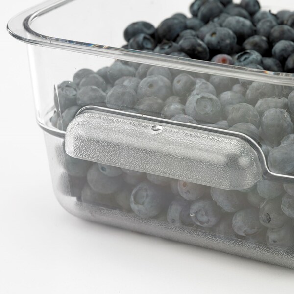 Carlisle Foodservice Squares Polycarbonate Food Storage Container, 2 qt, 7.13 x 7.13 x 3.8, Clear, Plastic - 1195007