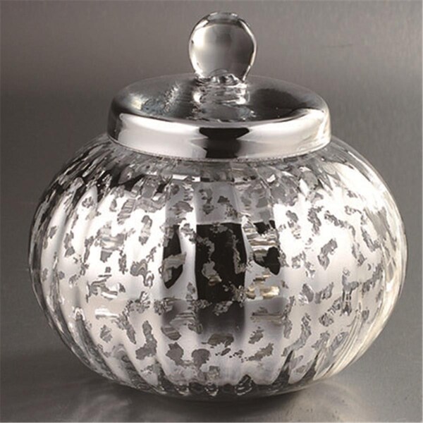Diamond Star 8.5 x 8.5 in. Glass Jar, Silver - 57023
