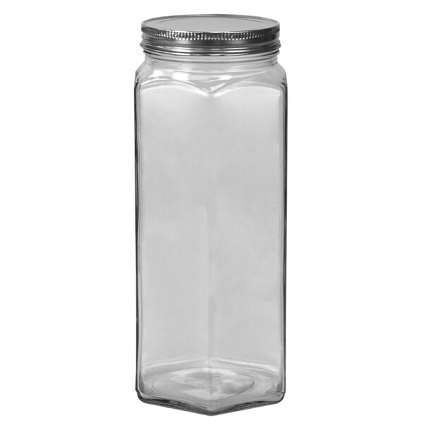 Home Basics 61 oz XLarge Hexagon Glass Canister, Clear - GC47607