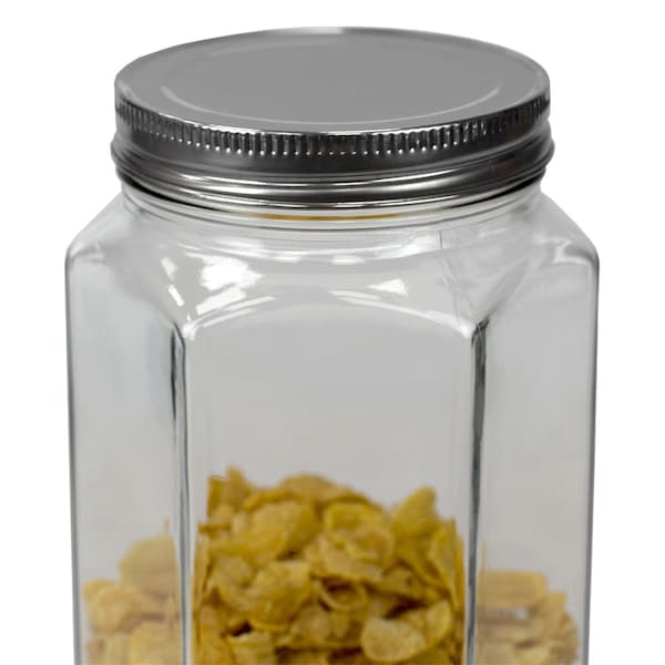 Home Basics 61 oz XLarge Hexagon Glass Canister, Clear - GC47607