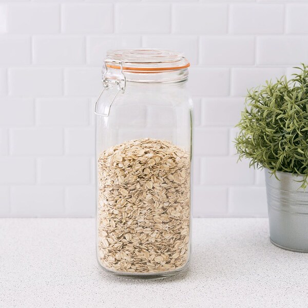Home Basics Home Basics 67.5 oz. Glass Pickling Jar with Wire Bail Lid and Rubber Seal Gasket - ZOR96129