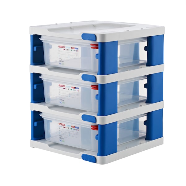 Araven TOWER GN1/2 WITH 3 AIRTIGHT 4" CONTAINERS, 14 1/8" X 12 1/4" X 15 5/8" - 19862