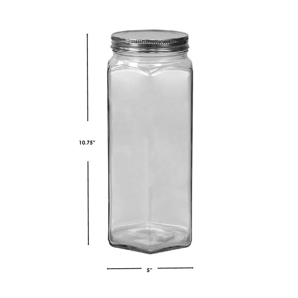 Home Basics Home Basics 61 oz. X-Large Hexagon Glass Canister, Clear - ZOR96111