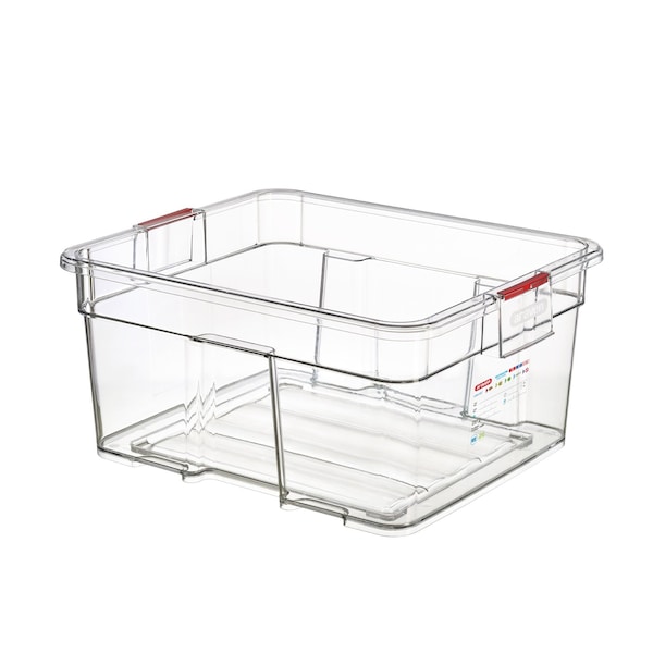 Araven LARGE FOOD BOX ABS GN 2/1, 18.5G CLEAR, 25 5/8" X 21" X 11 3/4" - 74069