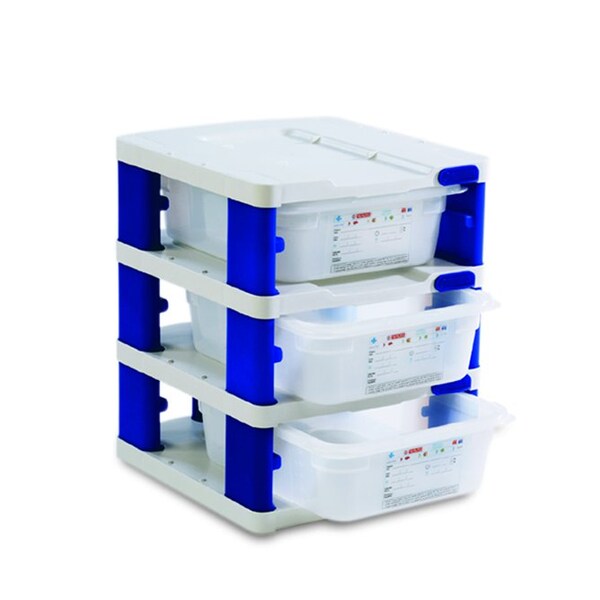 Araven TOWER GN1/2 WITH 3 OPEN 4" CONTAINERS, 14 1/8" X 12 1/4" X 15 5/8" - 18237