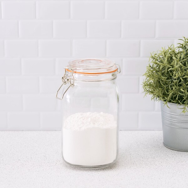 Home Basics Home Basics 47 oz. Glass Pickling Jar with Wire Bail Lid and Rubber Seal Gasket - ZOR96127