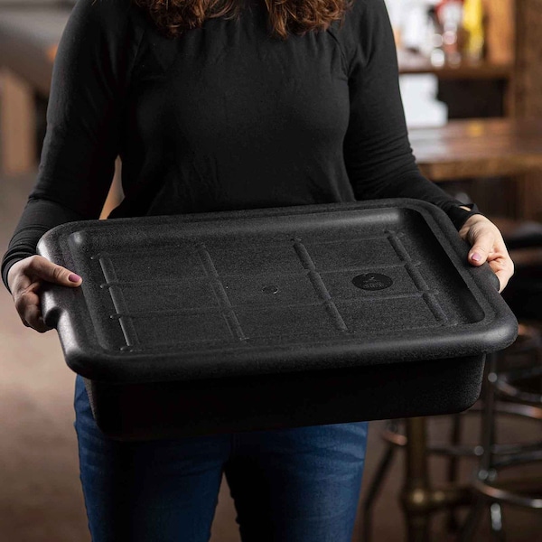 Tablecraft Bus Tub/ Tote Cover, 22"X16"X1", Hipp, Blk - 1531B