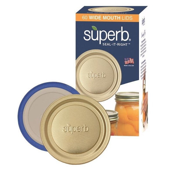 Superb Wide Mouth Canning Lid, 60PK - 90295