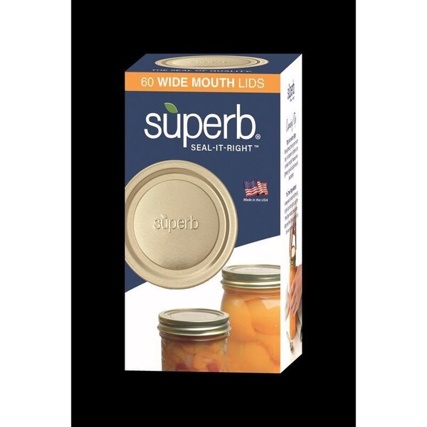 Superb Wide Mouth Canning Lid, 60PK - 90295