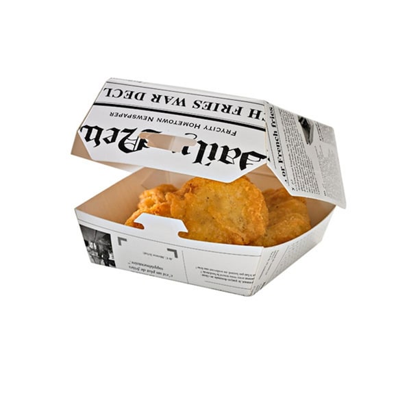 Packnwood 4 oz Newspaper Print Mini Slider Box - 210EATBNEWS80