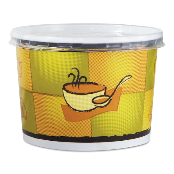 Chinet Streetside Squat Paper Food Container w/Lid, Streetside, 12oz, PK250 - 70412