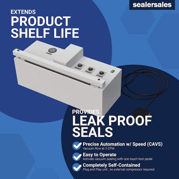 Sealer Sales 30" Retractable Nozzle Vacuum Sealer w/ Self-Container Compressor - CAVS-30