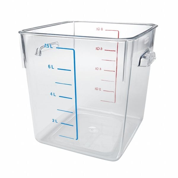 Rubbermaid Commercial Square Storage Container, 8 qt, Clear - FG630800CLR