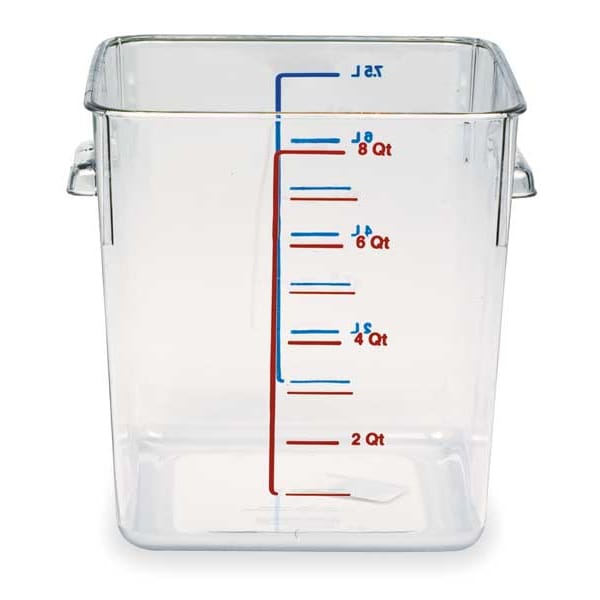 Rubbermaid Commercial Square Storage Container, 8 qt, Clear - FG630800CLR