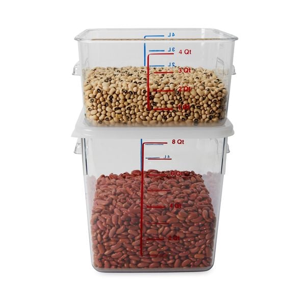 Rubbermaid Commercial Square Storage Container, 8 qt, Clear - FG630800CLR