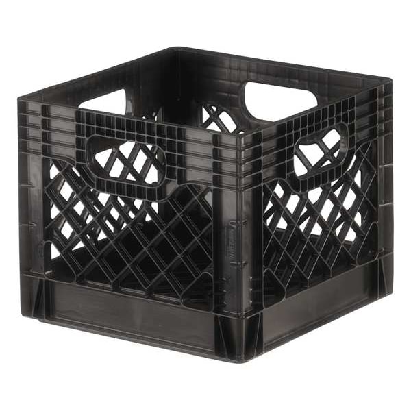 Orbis Dairy Crate, 13-1/8inL, 13-1/8inW, 11 In. H - NPL004 BLACK