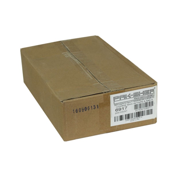Pak-Sher Pak-Sher 6.5"x6.5" Tape Cookie Bag, PK2000 - 6917