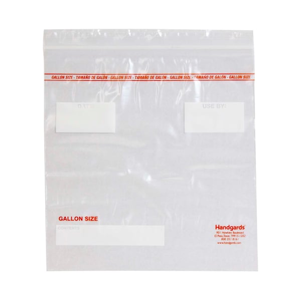 Zipgards 2.7 Mil Low Density Clear Resealable gal. Size Freezer Bag, PK200 - 304985463
