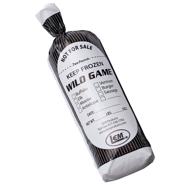 Lem LEM 2 lb Black/White Wild Game Freezer Bags 1 pk - W041