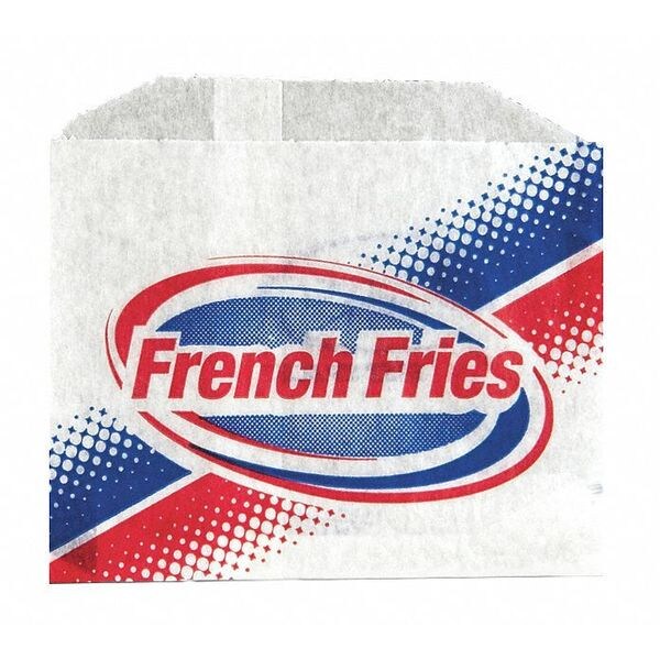 Value Brand Printed French Fry Bags, 4 1/2 x 3 1/2", PK1000 - E-7179