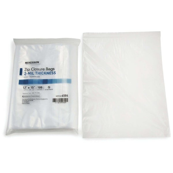 Mckesson Zip Closure Bag, 12 X 15 Inches, 100PK - 4584