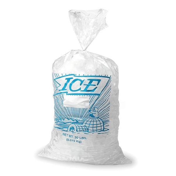 Zoro Select Ice Bag, 21x9x3 In., 1.25 mil, Pk1000 - 3CUD9
