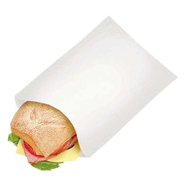 Bagcraft Grease-Resistant Single-Serve Bags, 6.5" x 8", White, PK2000 - 300422