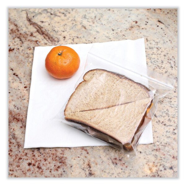 Boardwalk Reclosable Food Storage Bag, Sandwich, 1.15mil, 6.5"x5.89", Clr, PK500 - BWKSANDWICHBAG