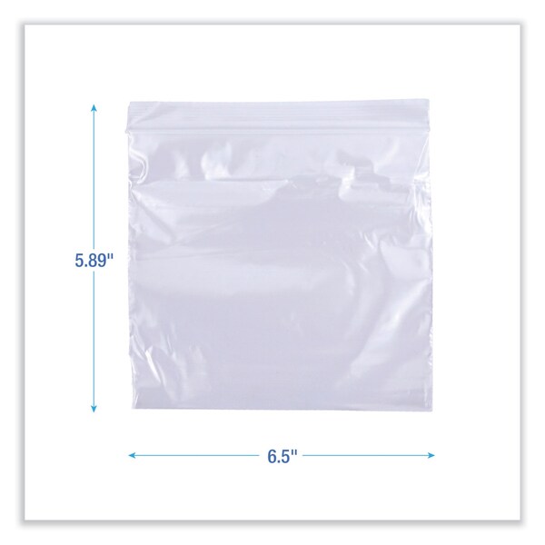 Boardwalk Reclosable Food Storage Bag, Sandwich, 1.15mil, 6.5"x5.89", Clr, PK500 - BWKSANDWICHBAG