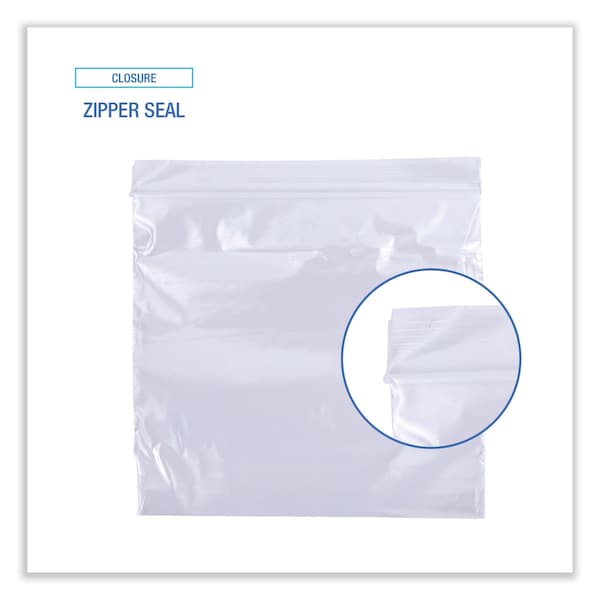 Boardwalk Reclosable Food Storage Bag, Sandwich, 1.15mil, 6.5"x5.89", Clr, PK500 - BWKSANDWICHBAG