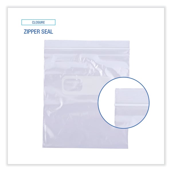 Boardwalk Reclosable Food Storage Bags, 1 qt, 1.75 mil, 7" x 8", Clear, PK500 - BWKQUARTBAG