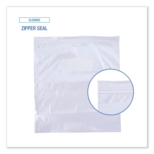 Boardwalk Reclosable Food Storage Bags, 1gal, 2.7 mil, 10.5" x 11", Clear, PK250 - BWK1GALFZRBAG