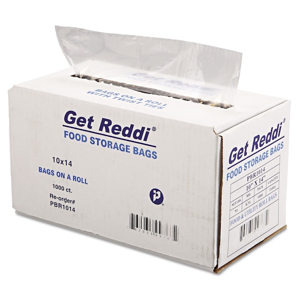 Inteplast Group Food Bags, 10" x 14", Clear, PK1000 - PBR1014