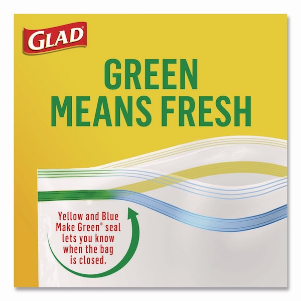 Glad Sandwich Zipper Bags, 6.63" x 8", Clear, PK600 PK - 57263