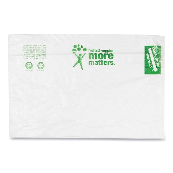 Inteplast Group Produce Bags, Fruits and Veggies - More Matters Labeling, 0.35 mil, 10" x 15", Clear, PK5600 - PHMORE15NS