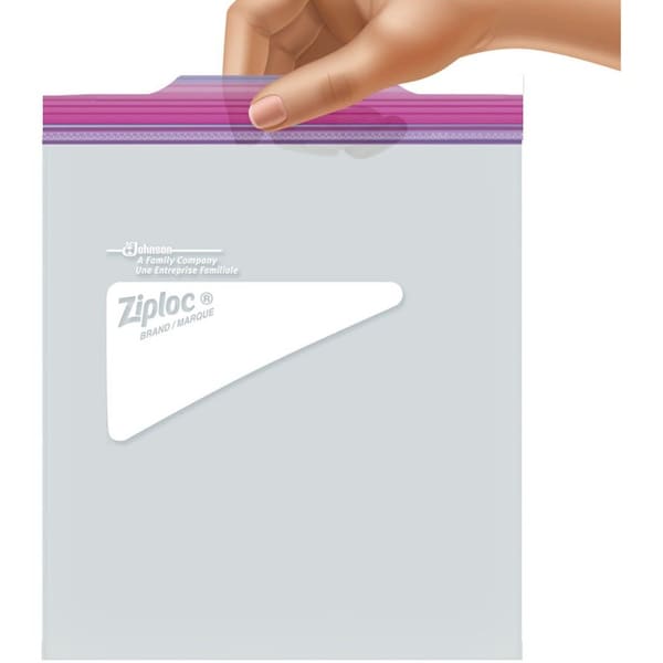 Ziploc Double Zipper Storage Bags, 1 qt, 1.75 mil, 9.63" x 8.5", Clear, PK432 PK - 314469