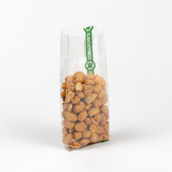 Elevate Packaging 2.5 x 0.75 x 6.75 in. Compostable Gusseted Cellophane Bags, 100PK - GC1705