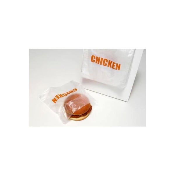 Lk Packaging Saddle Pack Printed Bags, "Chicken", 6-1/2"W x 7"L, .5 Mil, Clear, 2000/Pack - DP657CHK