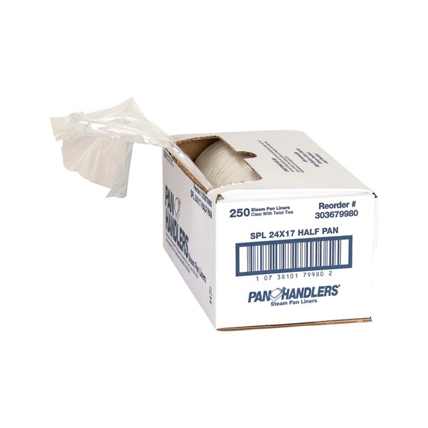 Panhandlers High Density 1/3 Size Pan 24"x17" Twist Tie Steam Pan Liner, PK250 - 303679980