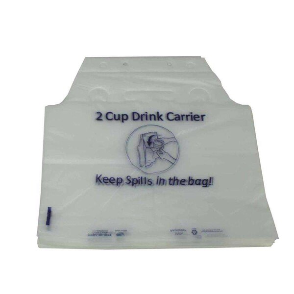 Pak-Sher Pak-Sher 12.5"x11.5"x2.5" Drink Carrier Bag, PK1000 - 4804