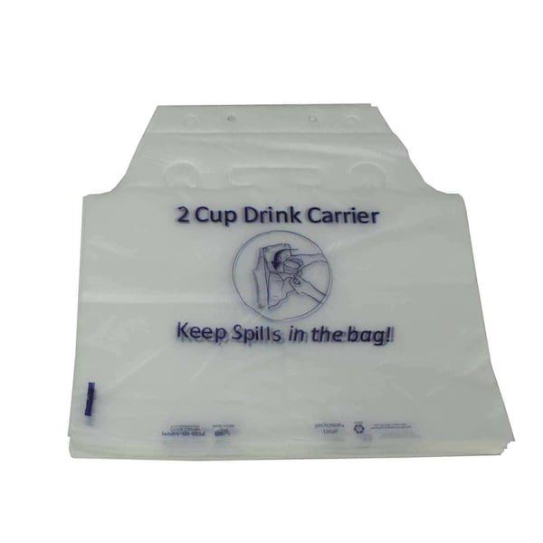 Pak-Sher Pak-Sher 12.5"x11.5"x2.5" Drink Carrier Bag, PK1000 - 4804
