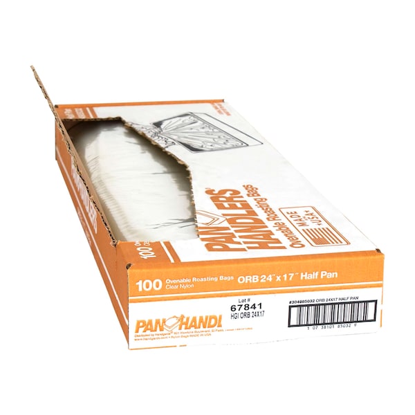 Panhandlers Pan Handlers 24"x17" Half Size Ovenable Roasting Nylon Bag, PK100 - 304985032