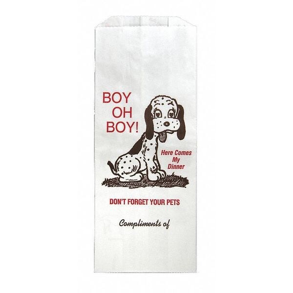 Crownhill White Printed Doggie Bags Traditional Design, 5 x 2 3/4 x 12", PK 500 - E-7072