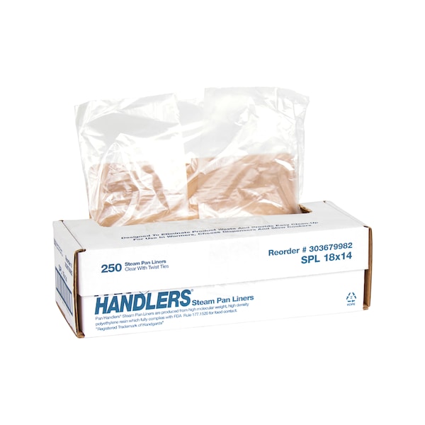 Panhandlers High Density 1/4 Size Pan 18"x14" Twist Tie Steam Pan Liner, PK250 - 303679982