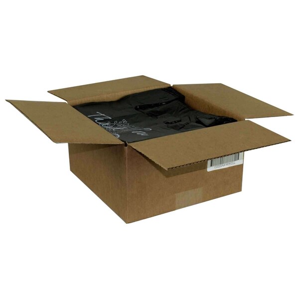Pak-Sher Pak-Sher 12"x7"x22" Plastic T-Shirt Black Bag, PK1000 - 2222